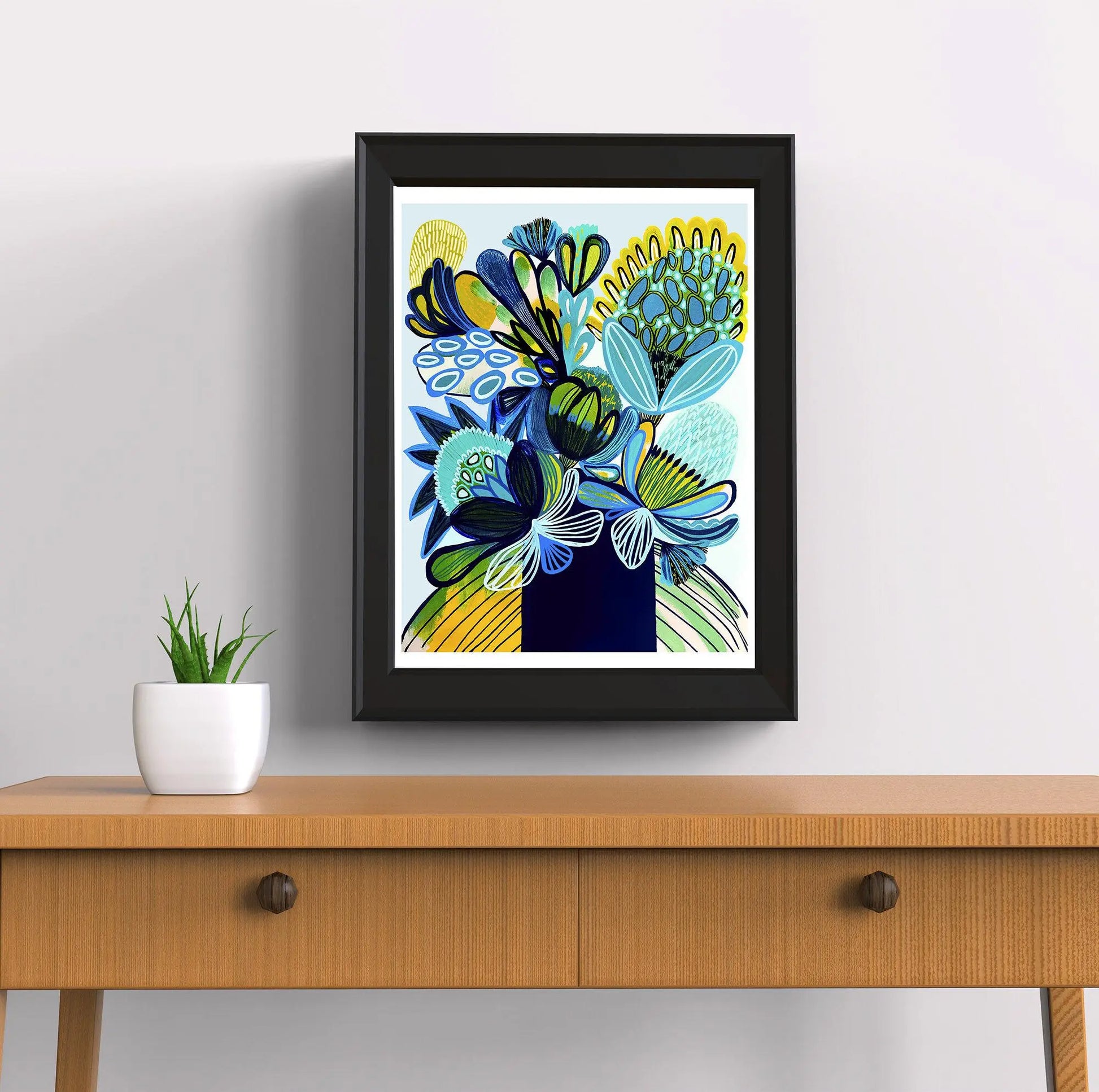 Australia Blue Bush Flora Art Print - Kirsten Katz