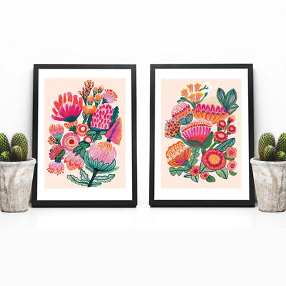 Australian Flowers Wall Art Print Set Kirsten Katz