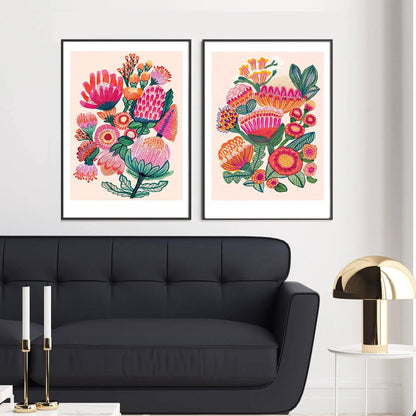 Australian Flowers Wall Art Print Set Kirsten Katz