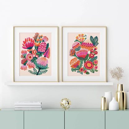 Australian Flowers Wall Art Print Set Kirsten Katz