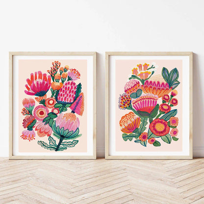 Australian Flowers Wall Art Print Set Kirsten Katz