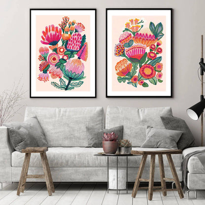 Australian Flowers Wall Art Print Set Kirsten Katz
