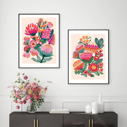 Australian Flowers Wall Art Print Set Kirsten Katz