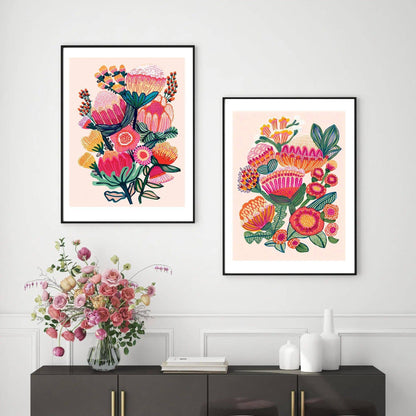 Australian Native Flowers Wall Art Set Kirsten Katz
