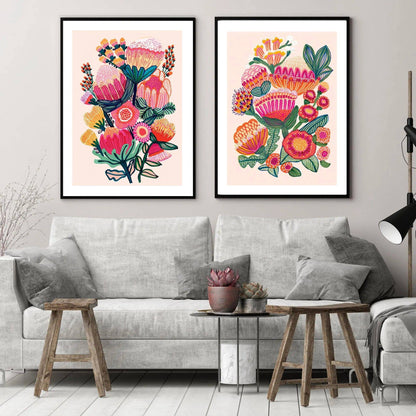 Australian Native Flowers Wall Art Set Kirsten Katz