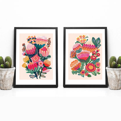 Australian Native Flowers Wall Art Set Kirsten Katz