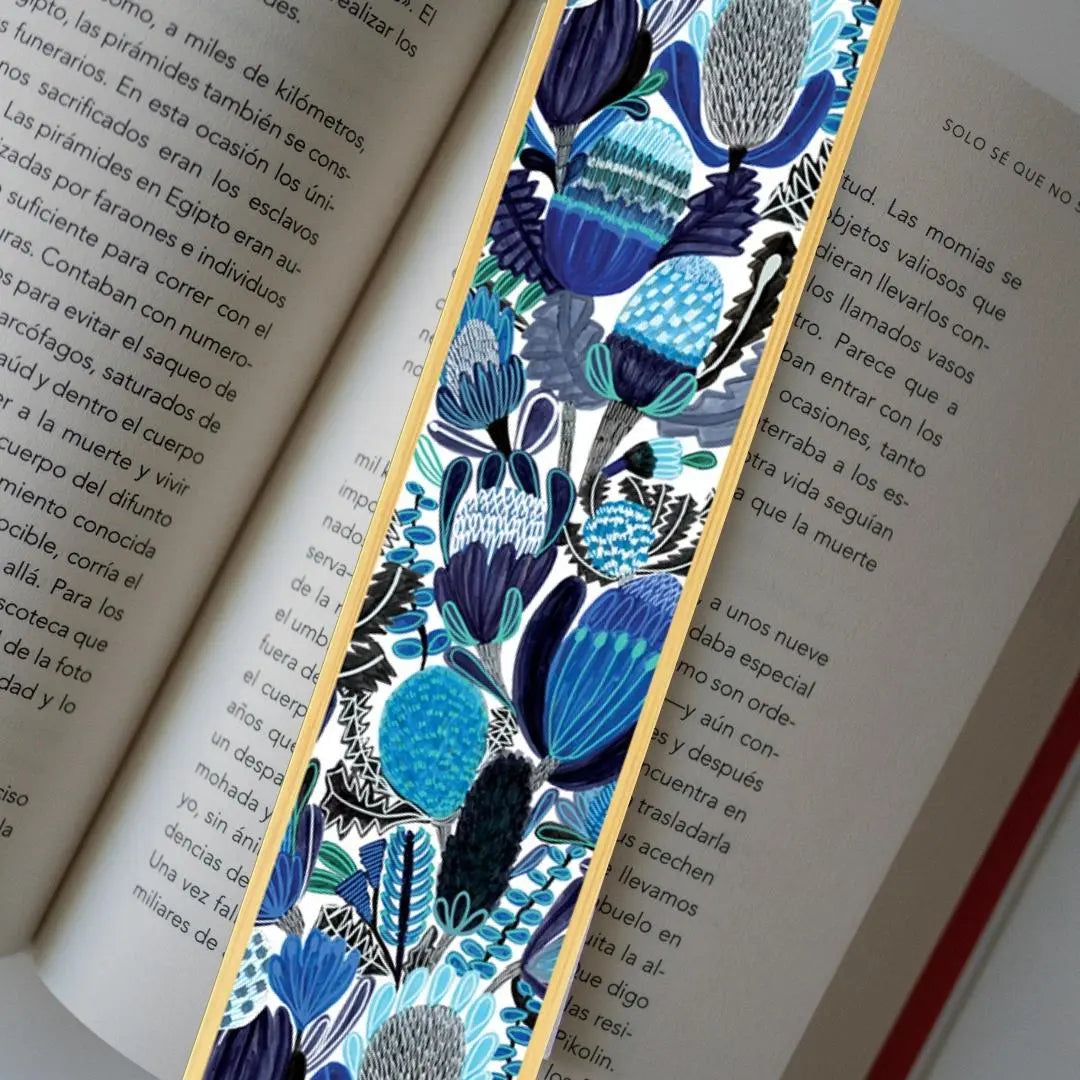 Blue Bush Banksias Australian Wooden Bookmark - Kirsten Katz