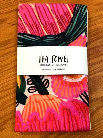 Bouquet of Oz  Floral Tea Towel Printed Kirsten Katz