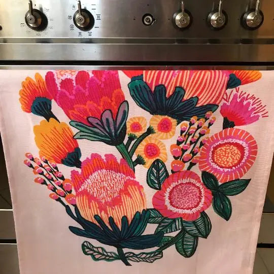 Bush Bounty Floral Tea Towel Kirsten Katz