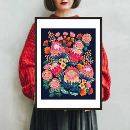 Bush Bounty Midnight Botanical Print Kirsten Katz