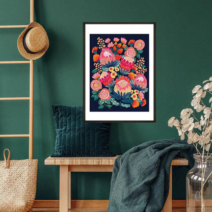 Bush Bounty Midnight Botanical Print Kirsten Katz