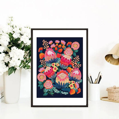 Bush Bounty Midnight Botanical Print Kirsten Katz