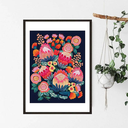 Bush Bounty Midnight Botanical Print Kirsten Katz