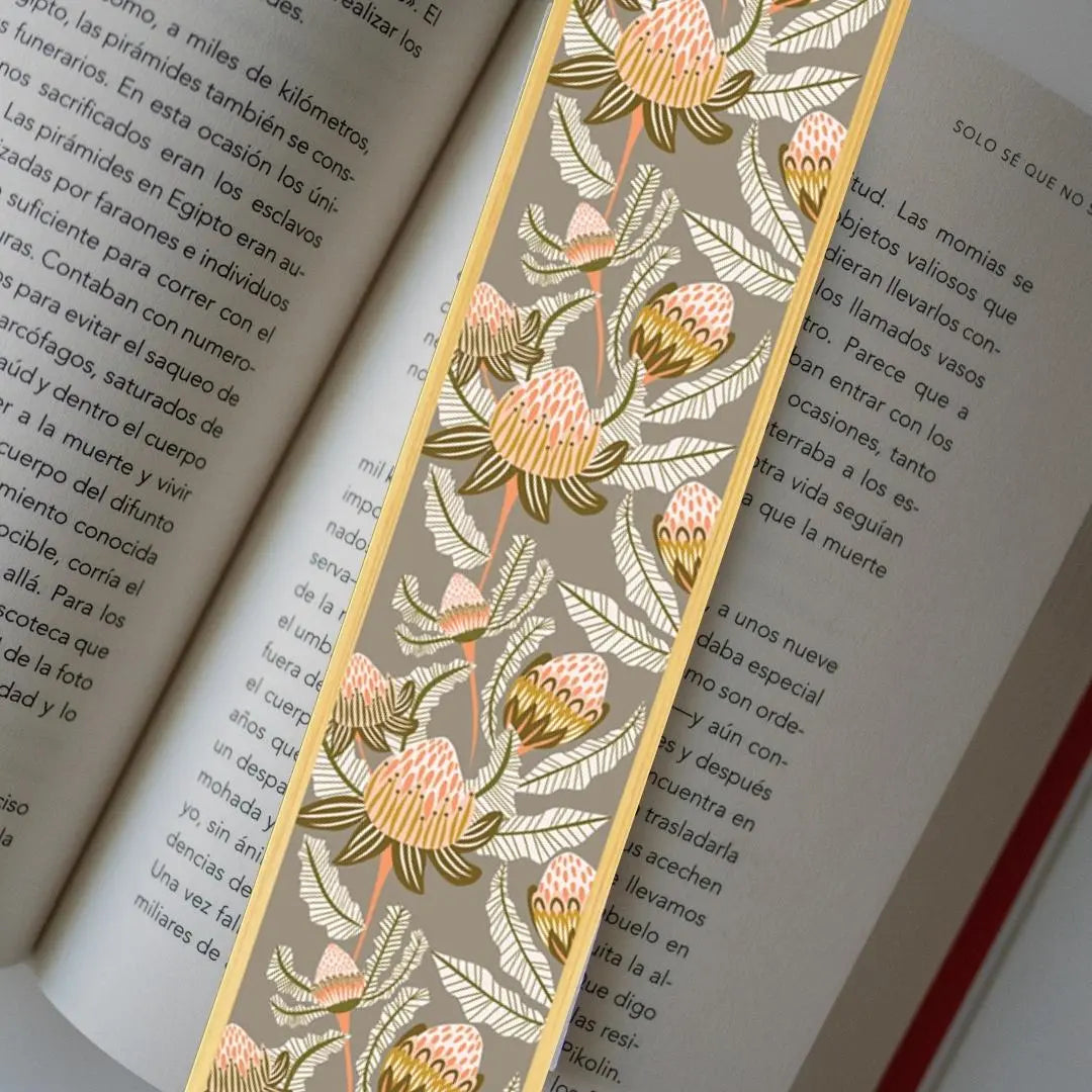 Bush Tone Proteas Australian Wooden Bookmark - Kirsten Katz