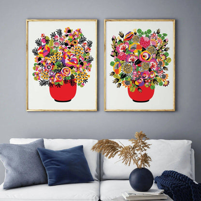 Colour Pop Modern Flower Wall Art Prints - Kirsten Katz