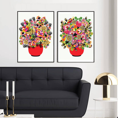 Colour Pop Modern Flower Wall Art Prints - Kirsten Katz