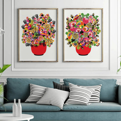 Colour Pop Modern Flower Wall Art Prints - Kirsten Katz