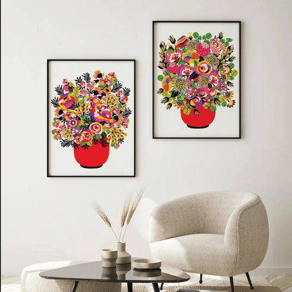 Colour Pop Modern Flower Wall Art Prints - Kirsten Katz