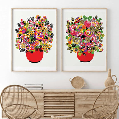 Colour Pop Modern Flower Wall Art Prints - Kirsten Katz
