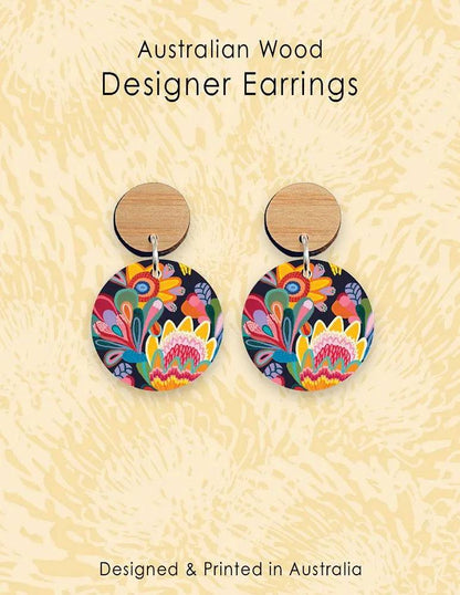 Fantasy Flora Australian Wooden Earrings - Kirsten Katz