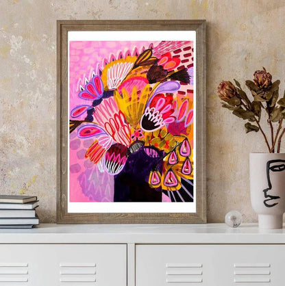 Flowers in Purple Vase Art Print - Kirsten Katz
