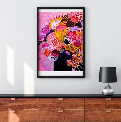 Flowers in Purple Vase Art Print - Kirsten Katz