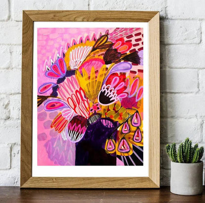 Flowers in Purple Vase Art Print - Kirsten Katz