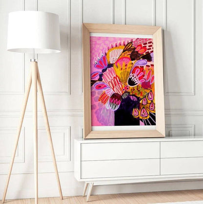 Flowers in Purple Vase Art Print - Kirsten Katz