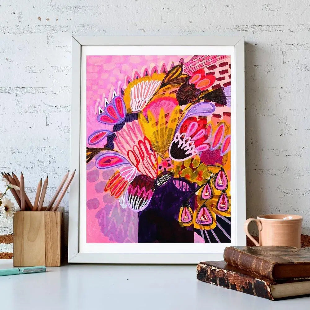 Flowers in Purple Vase Art Print - Kirsten Katz