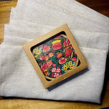 Grevillea Garden Coaster & Napkin Set - Kirsten Katz