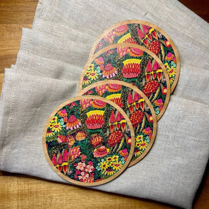 Grevillea Garden Coaster & Napkin Set - Kirsten Katz