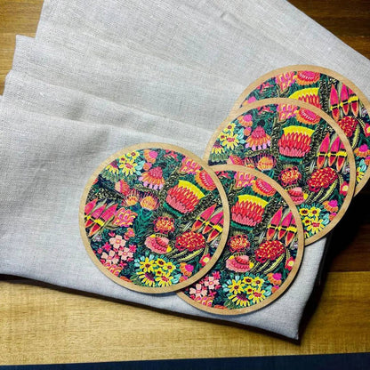 Grevillea Garden Coaster & Napkin Set - Kirsten Katz