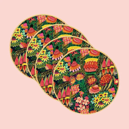 Grevillea Garden Tea Towel & Australian Wooden Coaster Gift Set - Kirsten Katz