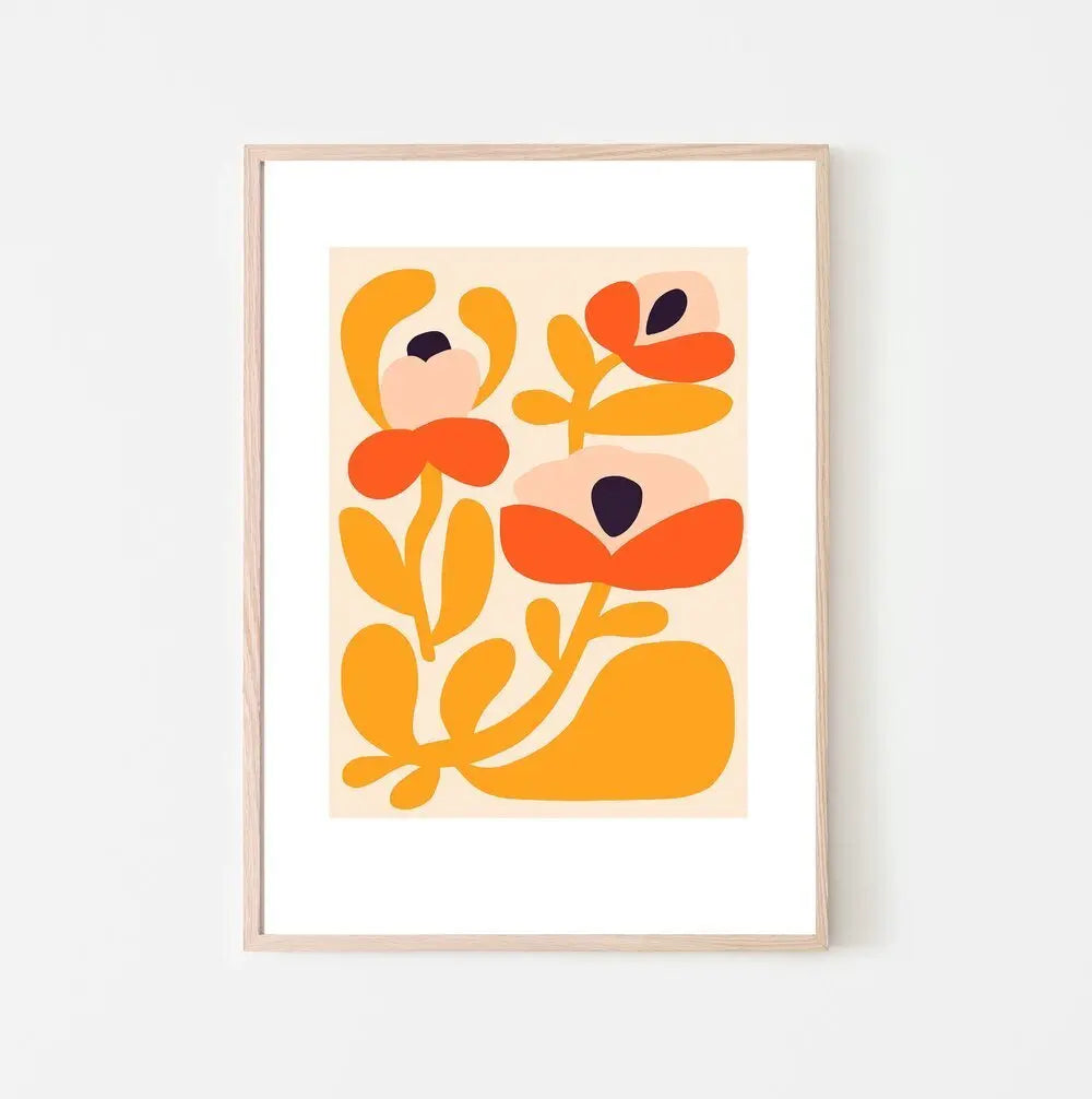Happy Flowers Modern Art Print Kirsten Katz