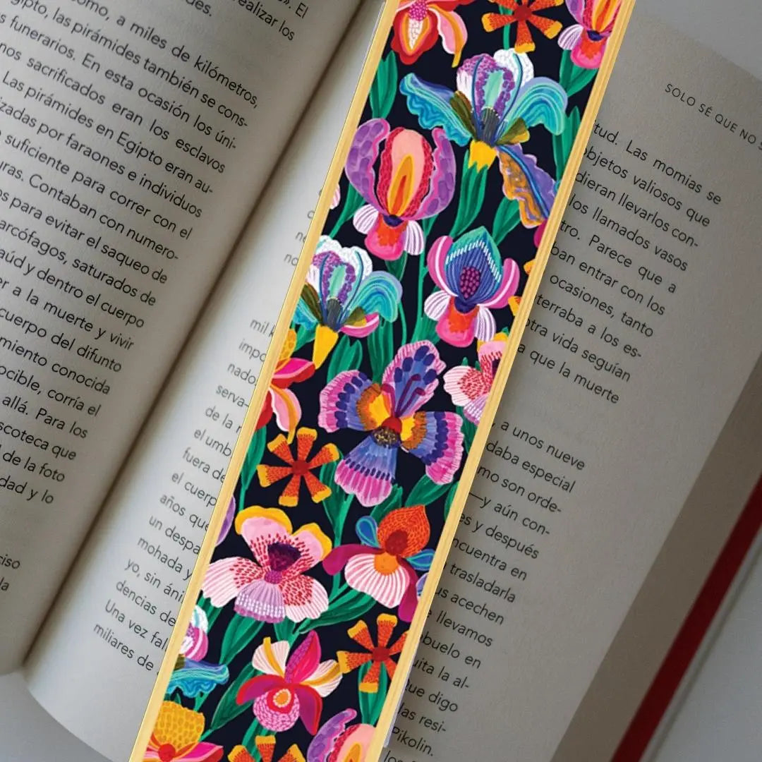 Irises & Orchids Australian Wooden Bookmark - Kirsten Katz