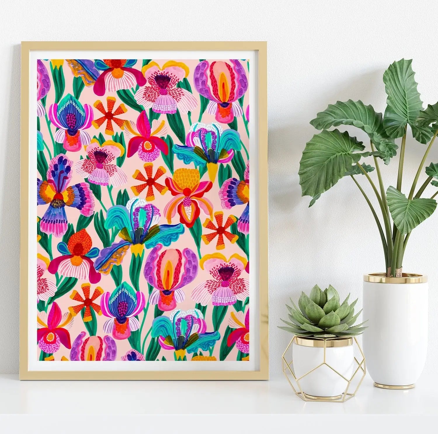 Irises & Orchids Wall Art Print Kirsten Katz