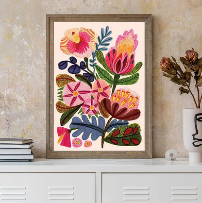 Paradisio Flowers Botanical Art Print Kirsten Katz