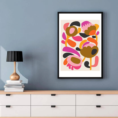 Mid Century Modern Scandinavian Flower Art Print Kirsten Katz