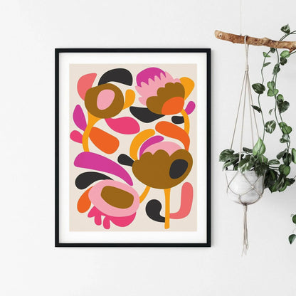 Mid Century Modern Scandinavian Flower Art Print Kirsten Katz
