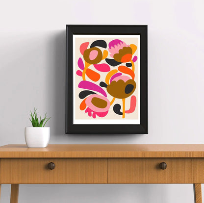 Mid Century Modern Scandinavian Flower Art Print Kirsten Katz