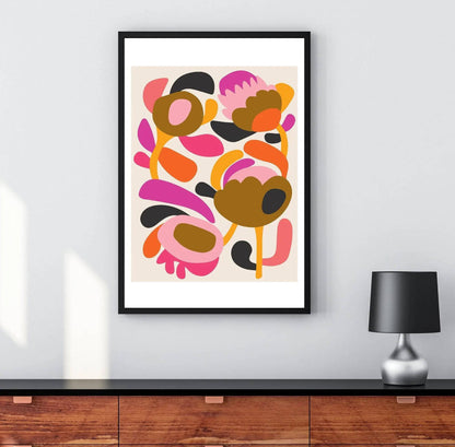 Mid Century Modern Scandinavian Flower Art Print Kirsten Katz
