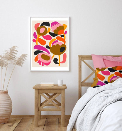 Mid Century Modern Scandinavian Flower Art Print Kirsten Katz