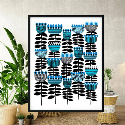 Mid Century Modern Tulips Art Print Kirsten Katz