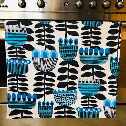Mid Century Modern Tulips Tea Towel  Set Kirsten Katz