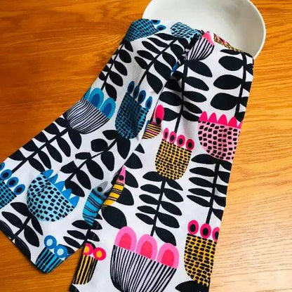 Mid Century Modern Tulips Tea Towel  Set Kirsten Katz