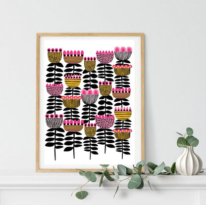 Mid Century Tulips Giclee Art Print Kirsten Katz