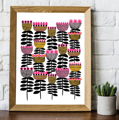 Mid Century Tulips Giclee Art Print Kirsten Katz