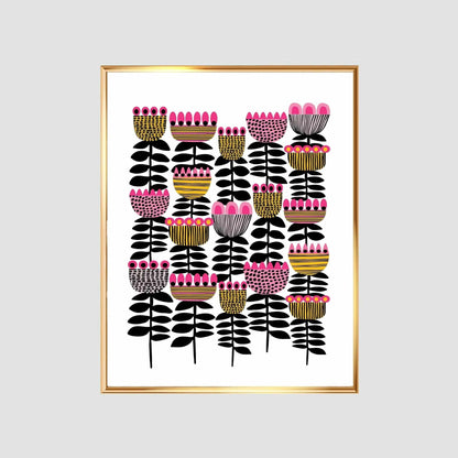 Mid Century Tulips Giclee Art Print Kirsten Katz