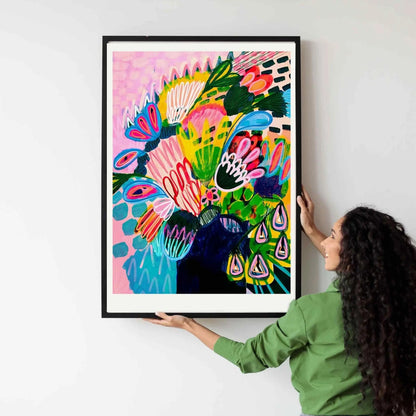 Modern Abstract Wall Art Print - Colours of Summer Flowers - Kirsten Katz