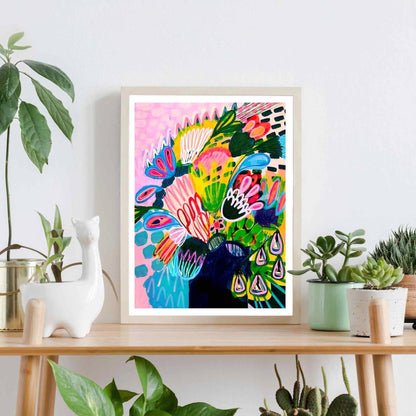 Modern Abstract Wall Art Print - Colours of Summer Flowers - Kirsten Katz